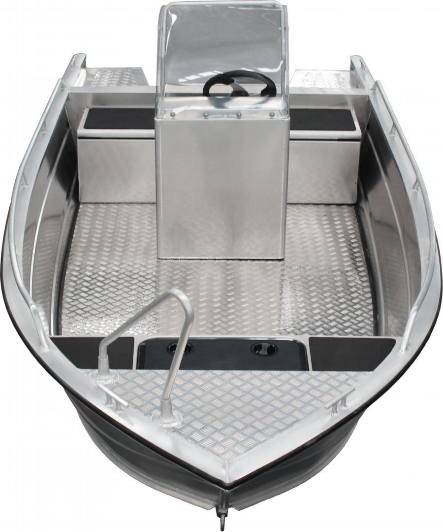 15 ft Aluminum V Hull Center Console Fishing Boat front view